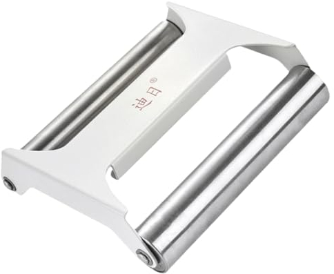 MOLUCKFU Mattarello in Acciaio 304 Per Pasticceria Doppio Rullo Per Impasto Per Pasta Fatta in Casa Pizza e Pane Resistente Antiscivolo e Pratico Da Usare