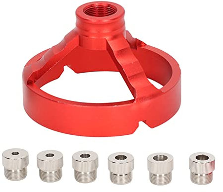 OVAQUIXI Localizador de Perforadoras Verticales 3 en 1 con 6 Bujes de Taladro - Accesorio de Plantilla de Guía de Brocas para Carpintería