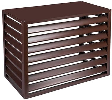 Aluminium-Klimaanlage und Wärmepumpen-Abdeckung für den Außenbereich, mit Heizkörper-Sichtschutzzaun, Mülleimer, Blumenständer und Gartenzaun (braun, 100 x 50 x 70 cm)