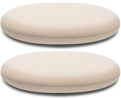 Rundes Sitzkissen aus Memory-Schaum, 45 cm, Küchensitzkissen mit abnehmbarem Bezug, rutschfest, Esszimmerhocker, Kissen für Büro, Bistrostühle, Beige-Grau