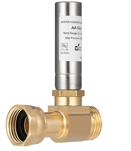 Water Hammer Arrestor, 3/4 NH Thread Arrester Tee Connector Type For Reducing Noisy Banging Pipes Pipe Damage(1PCS)