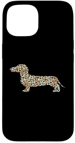 Design con bassotto leopardato per gli amanti dei cani alla moda Custodia per iPhone 15