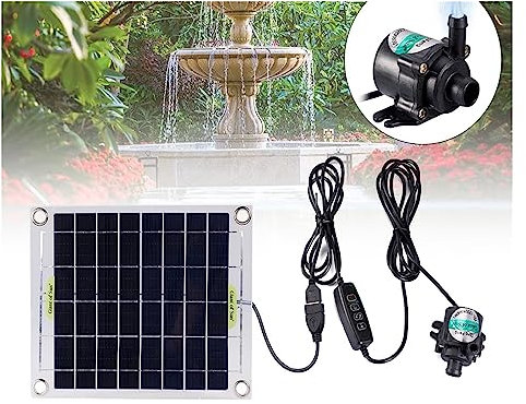 Solarwasserpumpe, Bürstenloses Solar-Wasserpumpen-Set kann zeitgesteuert Werden. Extrem leiser Tauchmotor for Aquarium, Fischteich, Garten, Brunnen, Dekoration für Teiche, Garten, Aquarium