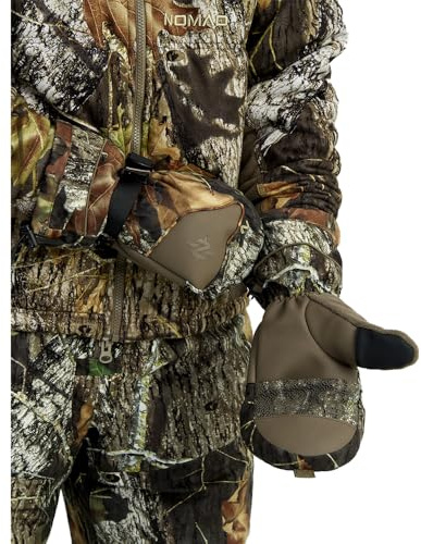 Nomad Mens Conifer VX3 Flip Mitten, Insulated and Water-Resistant Hunting Gloves with Flip-Back Design, Mossy Oak New Breakup Camo, Large/X-Large