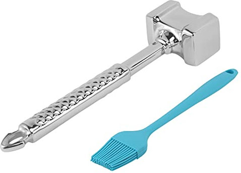 Kdouehg Herramienta para Ablandar Carne, Martillo Ablandador de Carne de Acero Inoxidable, Ablandador de Mazo de Carne Apto para Lavavajillas, Carne de Doble Cara
