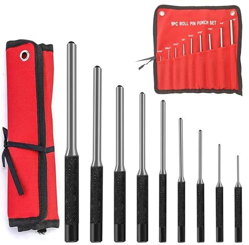 Set de chasse-goupilles 9 pièces : 1,5 mm-8 mm avec sac de rangement pour bois, plastique, cuir, bijouterie, artisanat