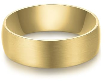 True Rebels Herren Ring aus Edelstahl gelbvergoldet 14 Karat Edelstahlring Bandring