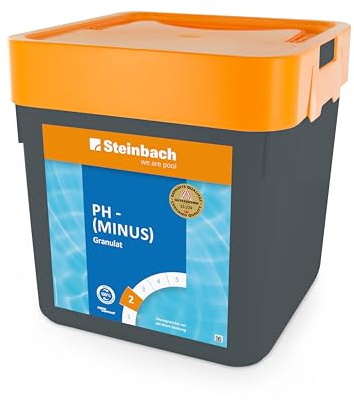 Steinbach Poolpflege pH-Minus Granulat – 0753005TD00 – 7,5 kg – Zur pH-Wert-Senkung im Pool/Gut löslich & staubreduziert/Für bessere Wirksamkeit von Chlor & Desinfektionsmitteln