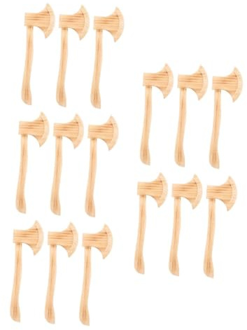 Warmhm 15 pezzi Asce Legno per Halloween Giochi e Puntelli Vichinghi per Cosplay e Decorazioni Materiale Resistente per Esterno e