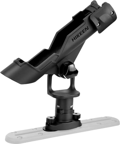 BOOSTEADY Lot de 1 Support de Canne à Pêche pour Bateau et Kayak, Porte Canne à Pêche en Réglable à 360° pour Montage sur Rail ou sur Pont