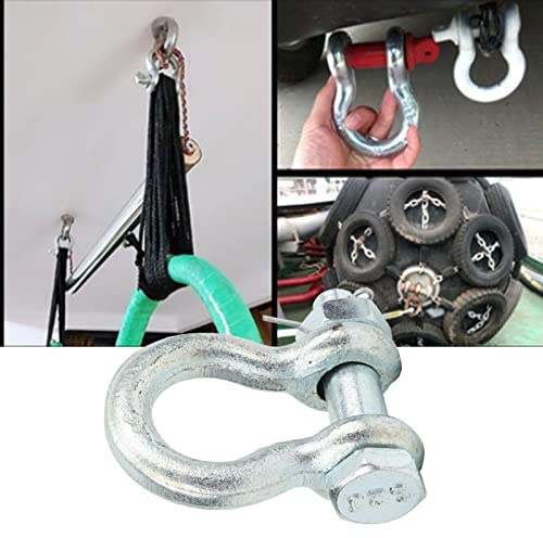OPPWONG Shackle, Arrow Storage Case Shackle Hook Heavy Duty Alloy Steel Bow Type Anchor with Nut Ship Lifting Machine Parts (2T (2pcs are sold)))