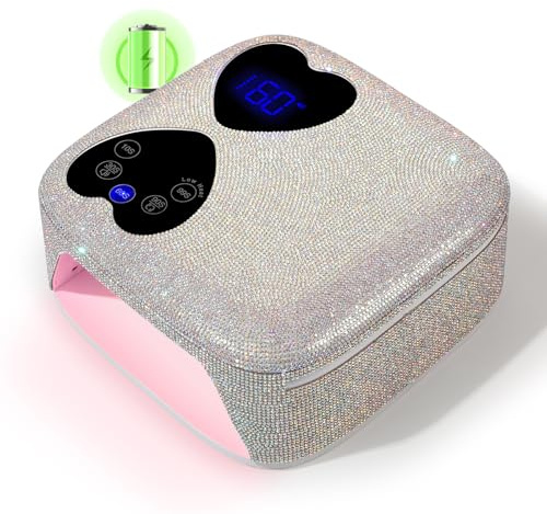 Nail Lamp Cordless, 80W Rechargeable UV LED Nail Dryer with 5 Timer | CHRISTINE SHELLY Quick Dry Curing Lamp with Display Auto Sensor for Salon Professional