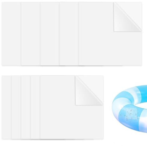 Funver 10Pcs Kit de Réparation TPU Transparent Autoadhésif, Patch Étanche pour Doudoune, Parapluie, Spa Gonflable, Piscine, Matelas, Bouée et Objets Gonflables, Résistant et Durable