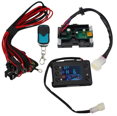Zilimontt Placa de control LCD de 12 V con control remoto y arnés de cables para calentador de estacionamiento diésel de aire de 3 kW, 5 kW y 8 kW, compatible con sistemas de calefacción de
