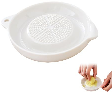Rallador de cerámica, rallador de jengibre de cerámica, con cepillo, rallador de ajos, rallador de frutas, rallador de verduras, rallador wasabi, para jengibre, ajo, cebolla orbicular