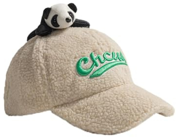 Generisch Gorra de béisbol para niñas con diseño de mapache para niños, con gorro de lana de invierno para niños, gorro para niños pequeños, regalos para niños, gorro de casco de forro polar, caqui, 2