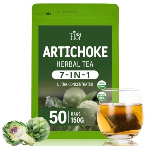 Tisaflor Artichoke Tea, Help Liver Health, Digestive & Immune Support | Herbal tea with Dandelion Root. 50 Tea Bags
