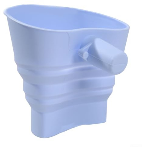Embudo plegable de silicona para hornear para batidora, herramienta dispensadora de harina compatible con diseño de ahorro de espacio con agujero para colgar (azul)