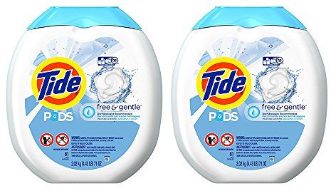 Tide Pods Free & schonend ER Turbo Waschmittel Pacs 81-load Badewanne 2Pack (Free & Gentle)