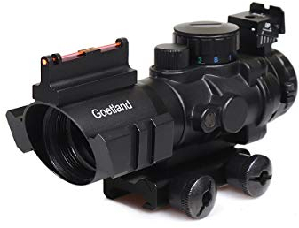 Goetland Gewehr Zielfernrohr 4x32 Airsoft Red Dot Visier Sight mit Montage Ringe BDC SFP für Taktische Jagd Armbrust Luftgewehr Sportschützen