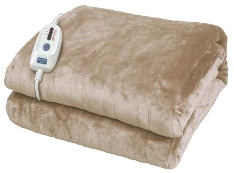Pekatherm | Coperta termica | Dimensioni 170 x 130 cm | 100 W di potenza e 4 livelli di temperatura | Coperta elettrica poliestere | Lavabile a mano e in lavatrice | Colore Marrone | Pekatherm O120D
