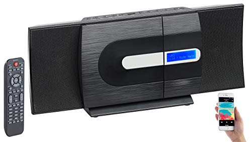 auvisio Kompaktanlage Vertikal: Vertikale Design-Stereoanlage, FM/DAB+, Bluetooth, CD, MP3, AUX, 40 W (Kompaktanlage DAB+ Design, Anlage DAB+, Lautsprecher)