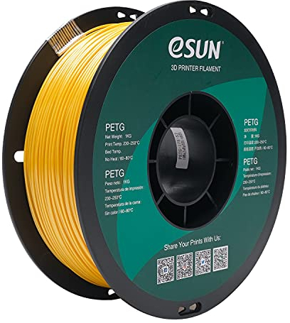 eSUN PETG Filament 1.75mm, 3D Drucker Filament PETG, Maßgenauigkeit +/- 0.05mm, 1kg Spule (2.2 LBS) 3D Druck Filament für 3D Drucker, Solide Gold