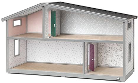 Lundby Dolls House – Expandable Doll House for Boys and Girls – Kids 2 Storey Dollhouse with 4 Rooms, Windows and Colorful Openable Doors