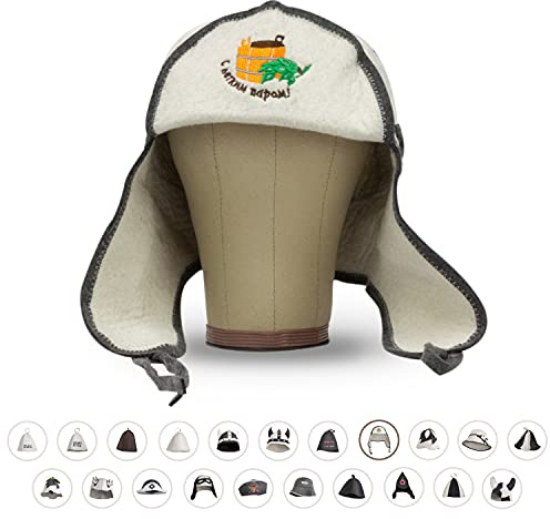 LoWell® Saunahut für Damen und Herren – Hut aus 100% Wollfilz inkl. Sauna-Ratgeber – ideales Sauna Zubehör für Wellness & Entspannung – Schlapphut Design