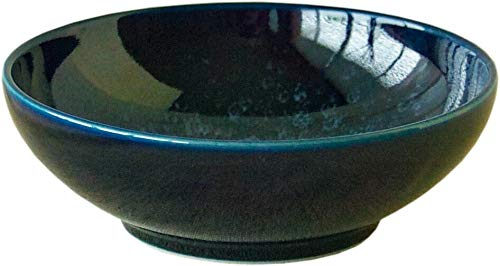 minoru touki Cuenco de cerámica Donburi, grande para ramen, sopa, 800 ml, fundición deslizante, Wabisabi Classic (azul índigo), fabricado en Japón, apto para microondas y lavavajillas