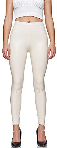 Gloop Damen Kunstleder Leggings High Waist Leggings Hose Strumpfhosen Treggins Leder Look hüfthoch