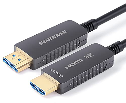 SOEYBAE 8K Cavo HDMI Fibra Ottica HDMI 2.1 Cable 48Gbps Supporta 8K@60Hz 4K@120Hz HDR, 4: 4: 4,3D, ARC, HEC, HDCP 2.2 per PS4 Box HDTV (100M)