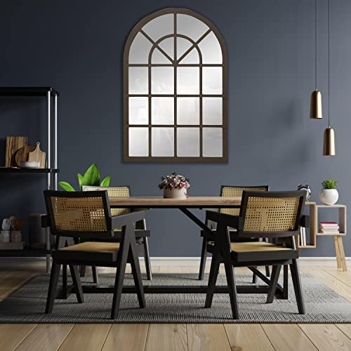 la fabrica del cuadro Espejo Ventana Fabricado en España – Mod-Catania Industrial – Acabado Artesanal – Espejo de Pared Ideal para Salón, Recibidor, Vestidor, Dormitorio y Baño. (80x120 cm, Nogal)