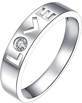 Epinki Platin Herren-Ring, Labor Erstellt Diamant Verlobungsring Herren Love Form, Geschenke Vatertag, Echtes Gold Kollektion, Herren, Gr.62 (19.7)