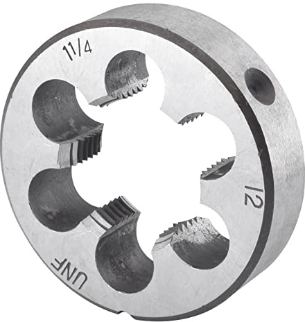 Burkit 1-1/4 Zoll-12 UNF Runde Gewindeschneideisen, 1-1/4 x 12 UNF Maschinengewinde-Schneideisen Rechtshänder