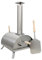 MonsterShop - Forno per Pizza da Esterno a Pellet in Acciaio Inox Nero, con Pala e Pietra Ollare per Pizza, Forno Pizza da Giardino Brucia Pellet