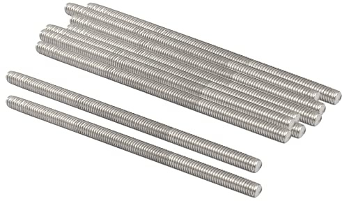 QUARKZMAN 10 Stück Vollgewindestangen M4 x 80mm Außengewindestange Silber | 304 Edelstahl, 0.7mm Steigung, Für Bolzen und Klemmen und Aufhänger und U-Bolzen