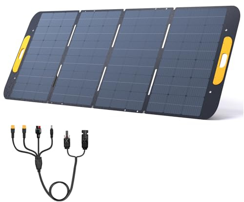 VTOMAN VS400 Panel Solar Portátil de 400W, 40V, 25% de Eficiencia | Plegable, IP67 Impermeable y 4-in-1 Adaptadores, Soportes Ajustables,Silicio Monocristalino, RV, Camping, Jardín
