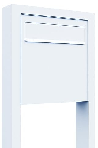 Zaunbriefkasten, Design Zaunbriefkasten Latina Stand in Weiß - Bravios
