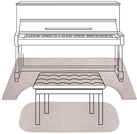 PPGE Home Schalldammung Teppich Klavier, Klavier Schalldämmung Matte, Boden Schallschutz Teppich Schemel Schallschutzmatte Rutschfester(Beige)