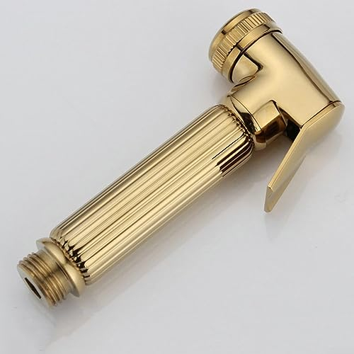 Gold Handheld Bidet Douche Shower Spray for Toilet, Chrome Douche Bidet Toilet Spray Shattaf Muslim Shower Head Handheld Zinc Alloy