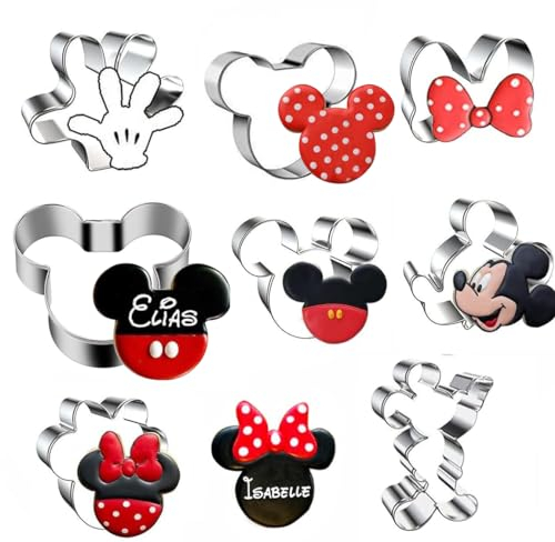 8 Stück Mouse Ausstecher,Ausstechform aus Edelstahl,Mouse Cutter Set,DIY Fondant Plätzchenausstecher Maus Ausstecher Set
