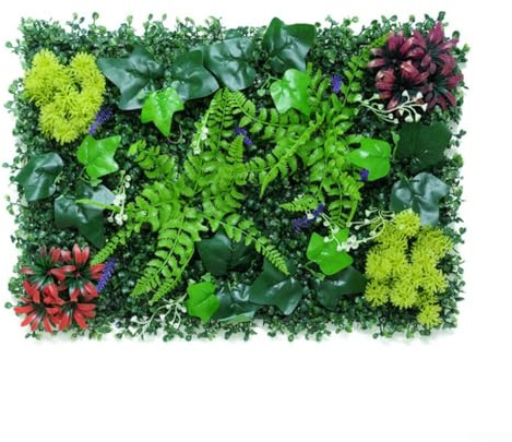 GeRRiT Landscaping Evergreen Artificial Living Wall Panels 40x60 cm, Ivy Privacy Living Wall Fence Screening (3#)