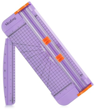 A4 Paper Cutter 12 Inch Craft Paper Trimmer with Automatic Security Safeguard and Side Ruler, Black Photo Cutter Trimmer Guillotine Scrapbooking Tool for Handcraft Project, Label, Greeting Card (Pink)