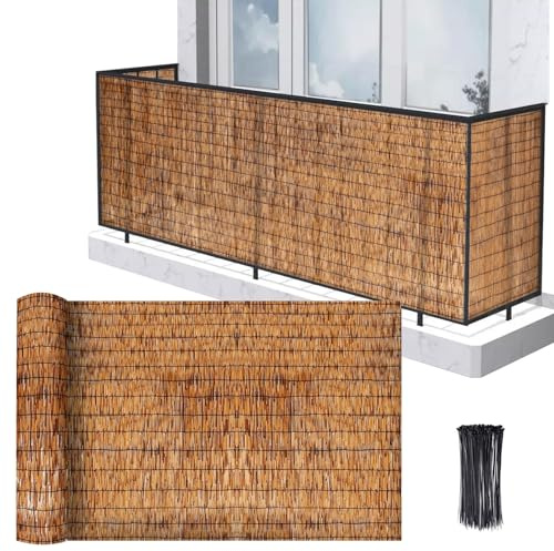 Schilfmatten Sichtschutz 80x600cm 100x800cm 150x1000cm Schilfrohr-Zaun Natursache Sichtschutzzaun Windschutz Sonnenschutz Winterschutz Windschutz Schilf Für Balkon Garten Zäune Dekorativ ( Color : Car