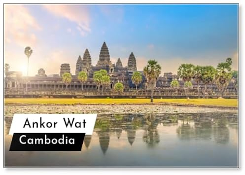 Sunrise at Ankor Wat, Siem Reap, Cambodia, Design 1, Fridge Magnet