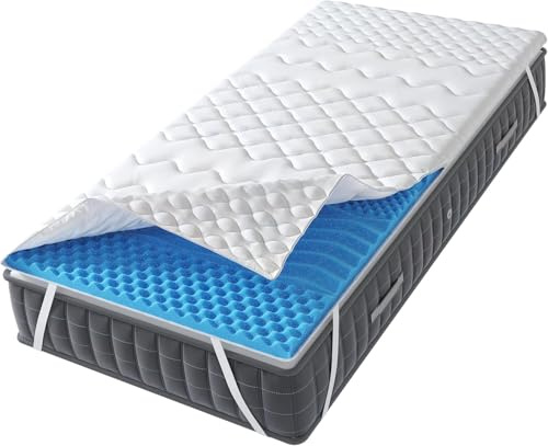 KNERST ErgoFit Matratzentopper 140x200, 7 Zonen, Made in Germany, 5 cm | Matratzentopper, Topper mit optimierten 7-Zonen-Komfort, weiches Liegegefühl, Komfortschaum, Öko-Tex Zertifiziert