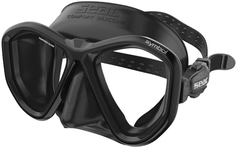 Seac Symbol, Made in Italy Zweiglas-Tauchmaske mit Einer 3D-Schnalle direkt am Maskenkörper