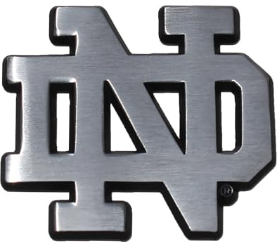 Notre Dame Brushed Metal Auto Emblem