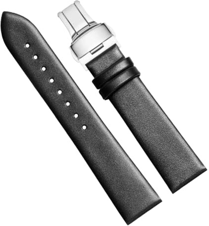 Chlikeyi Ultradünne, weiche Uhrenketten, Herren- und Damen-Uhrenarmbänder aus Leder mit Dornschließe, 10-24mm, Farbe 2, 10 mm